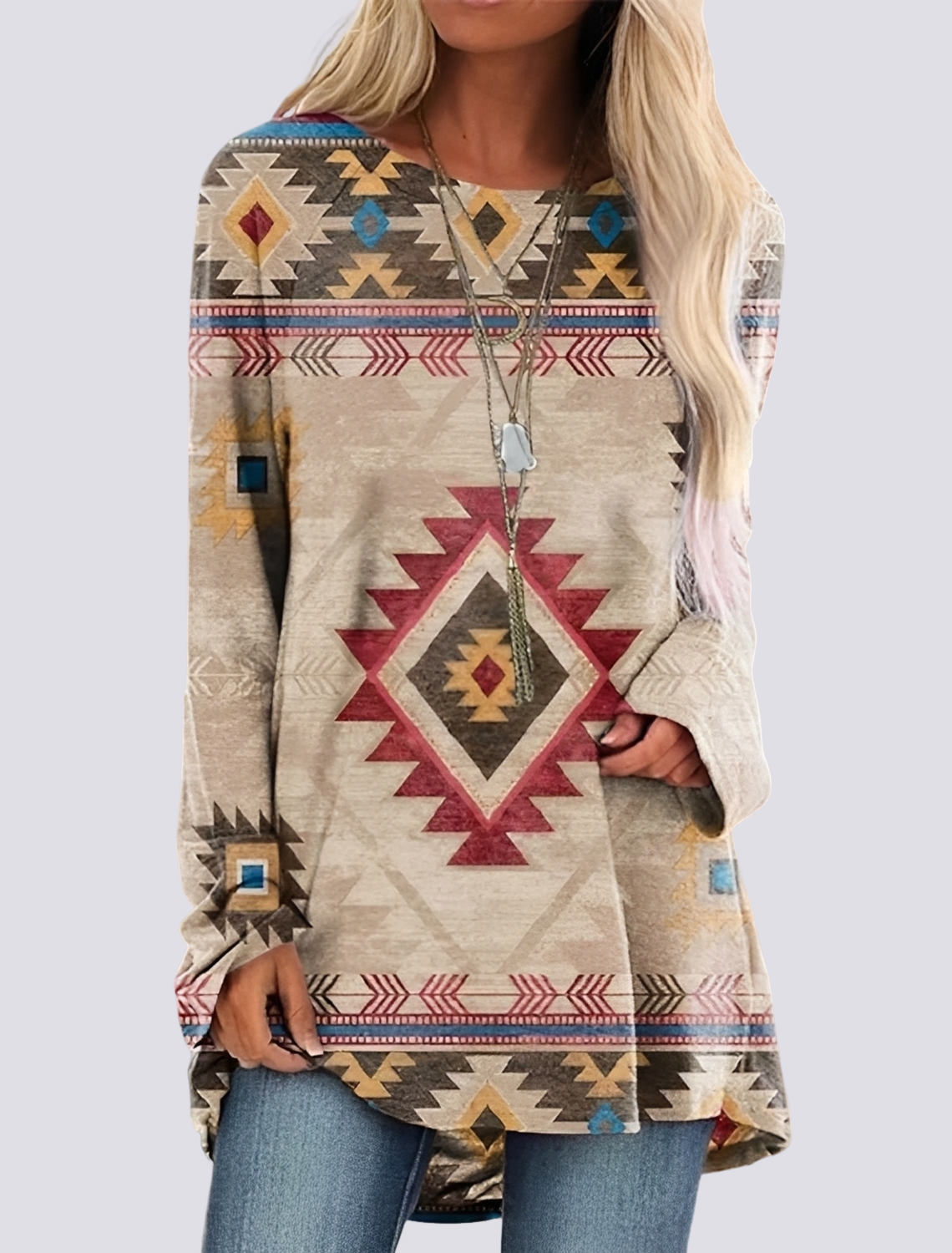 Monica - Vestido Camisero Étnico Elegante
