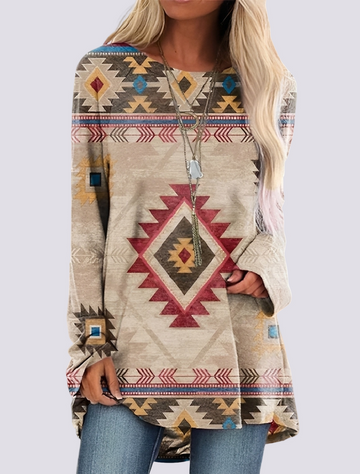 Monica - Vestido Camisero Étnico Elegante