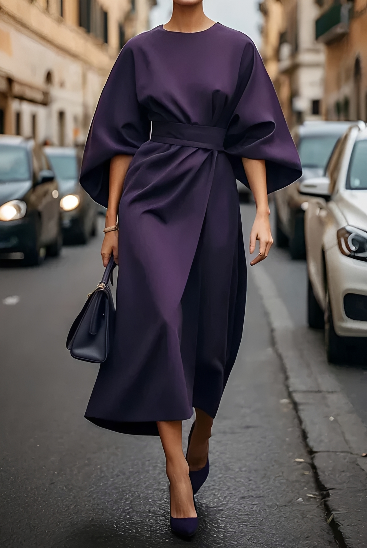 Vera - Vestido Midi con Cinturón Sofisticado