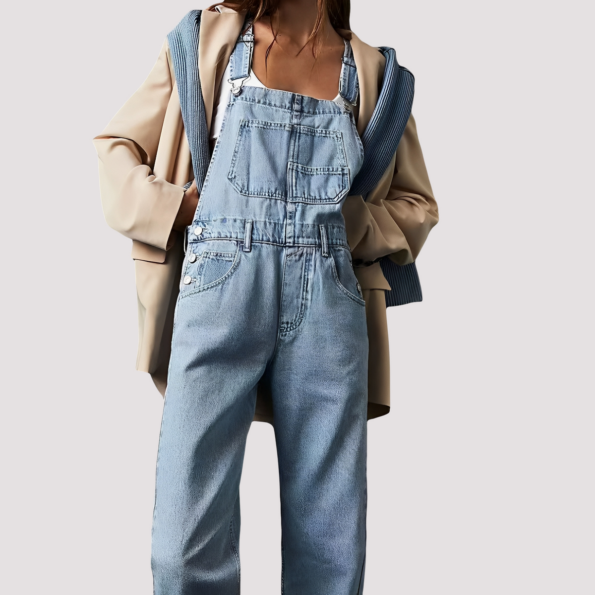 Sophie - Mono vaquero casual de corte holgado para damas