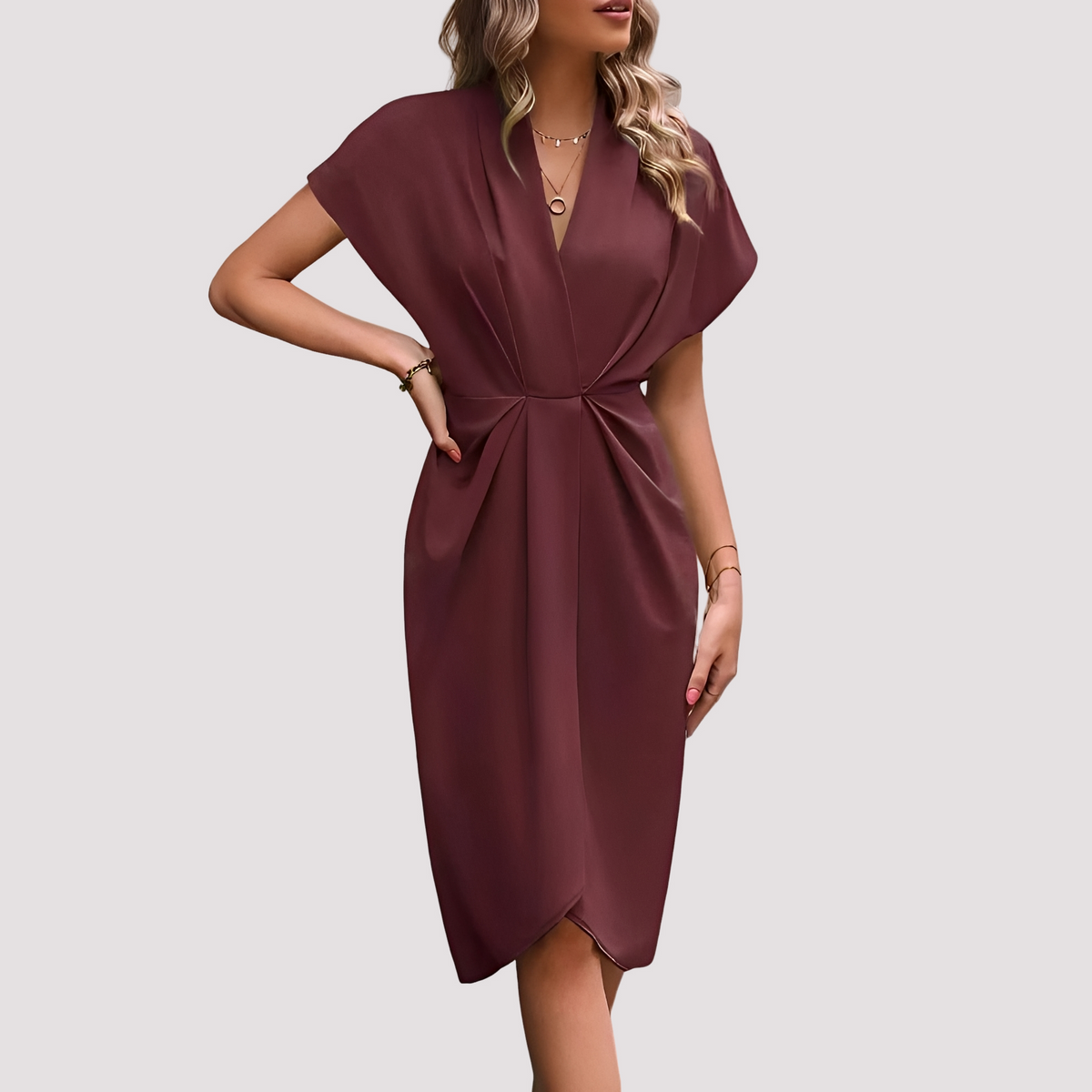 Gwen - Vestido Midi Elegante con Abertura