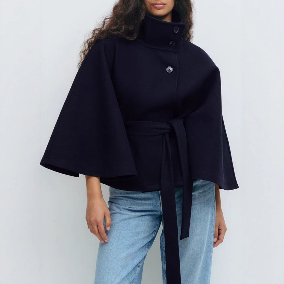 Loraine - Chaqueta fluida y cosida con cinturón para damas