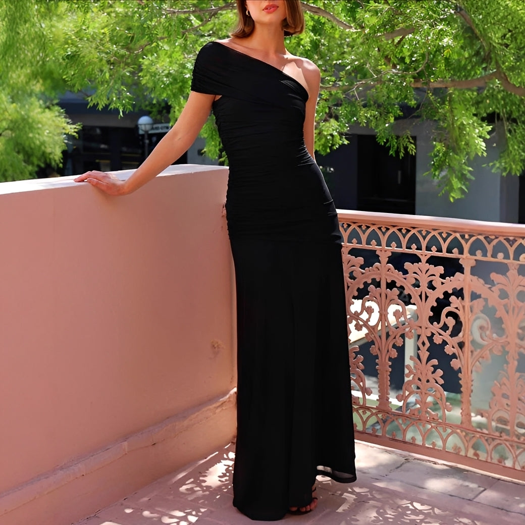 Marga - Vestido Maxi Elegante con Hombros Descubiertos