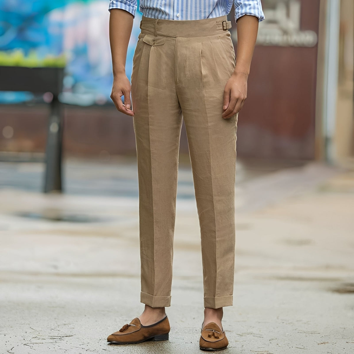 Randall - Pantalones Formales de Cintura Alta