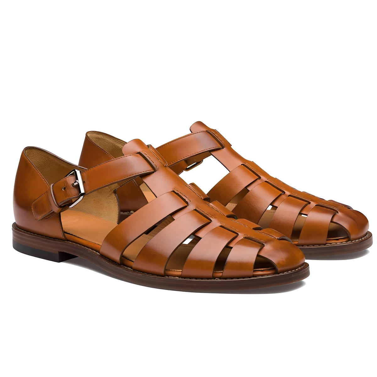 Willard - Sandalias elegantes con hebilla cosida para hombres
