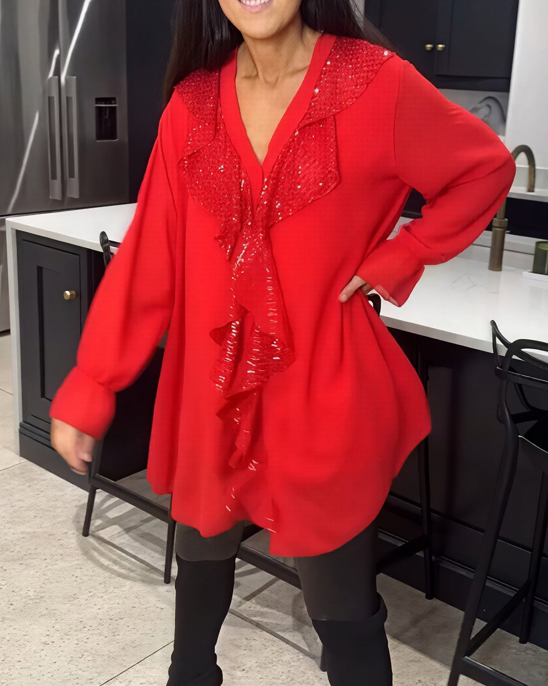 Aurora - Blusa larga con escote en V