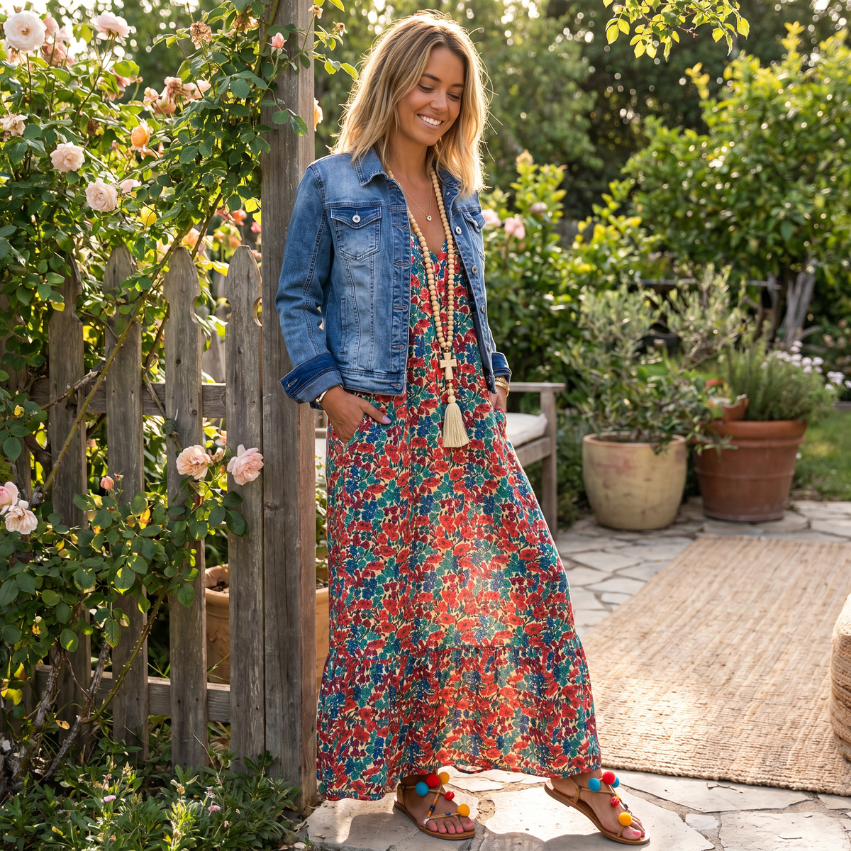 Shalisha - Vestido Bohemio Sofisticado con Escote en V