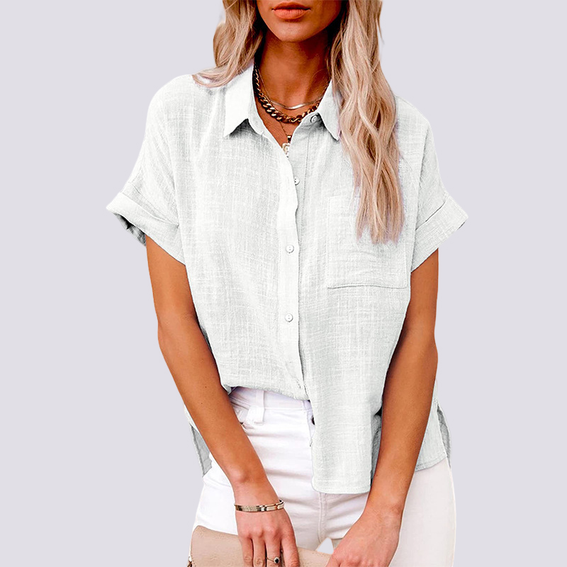 Nicole - Blusa de Manga Corta con Bolsillo