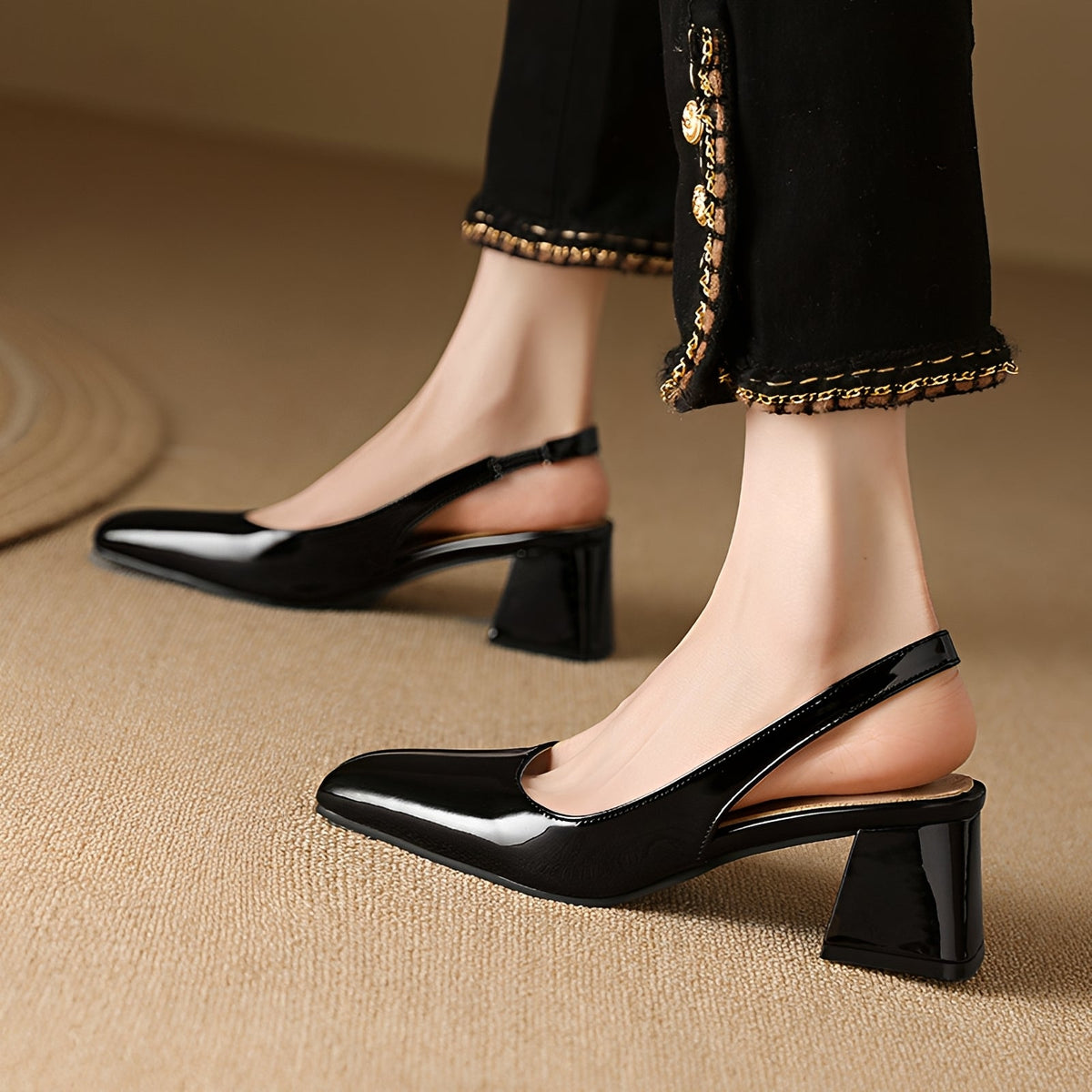 Kristen - Tacones Elegantes de Punta Cuadrada