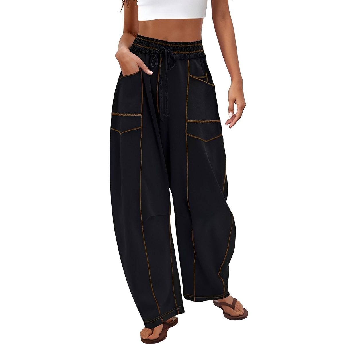 Marianne - Pantalones Elegantes de Pierna Ancha