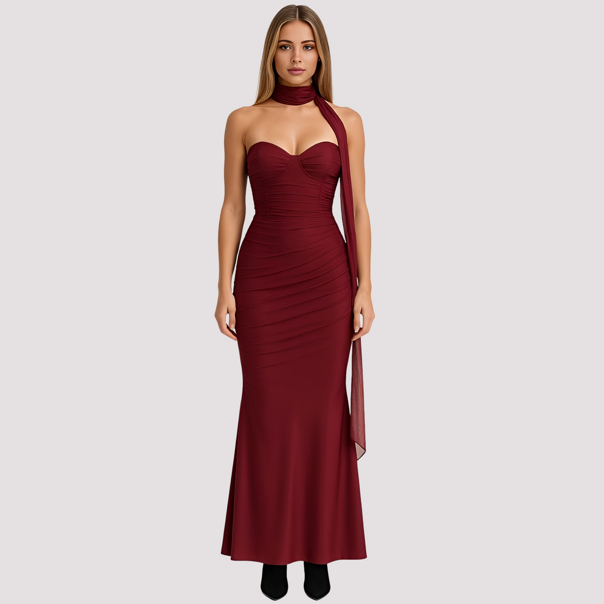 Antonia - Vestido Elegante Ajustado con Gargantilla