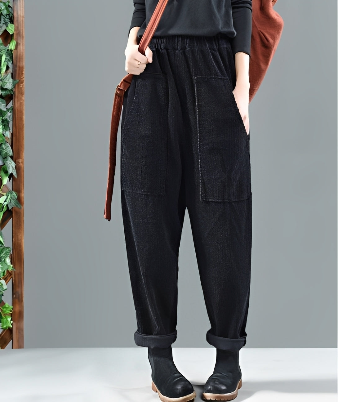Hanna - Elegantes pantalones harem de pana para damas