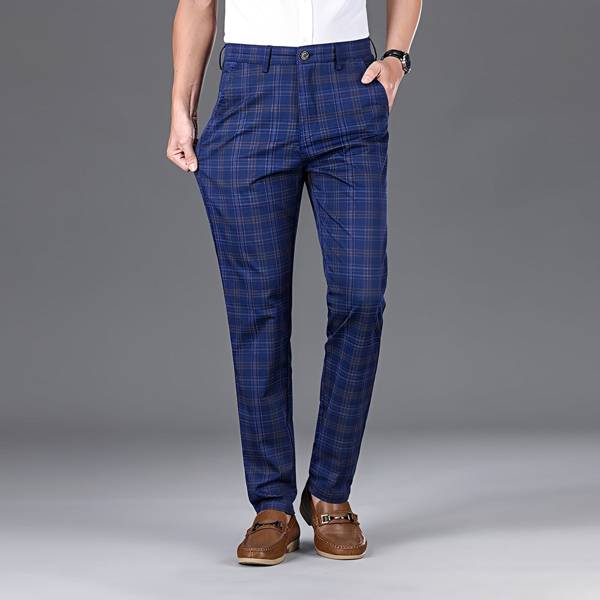 Myers - Pantalones Cuadriculados Casuales