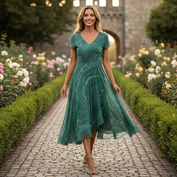 Eliana - Vestido Elegante con Cuello en V