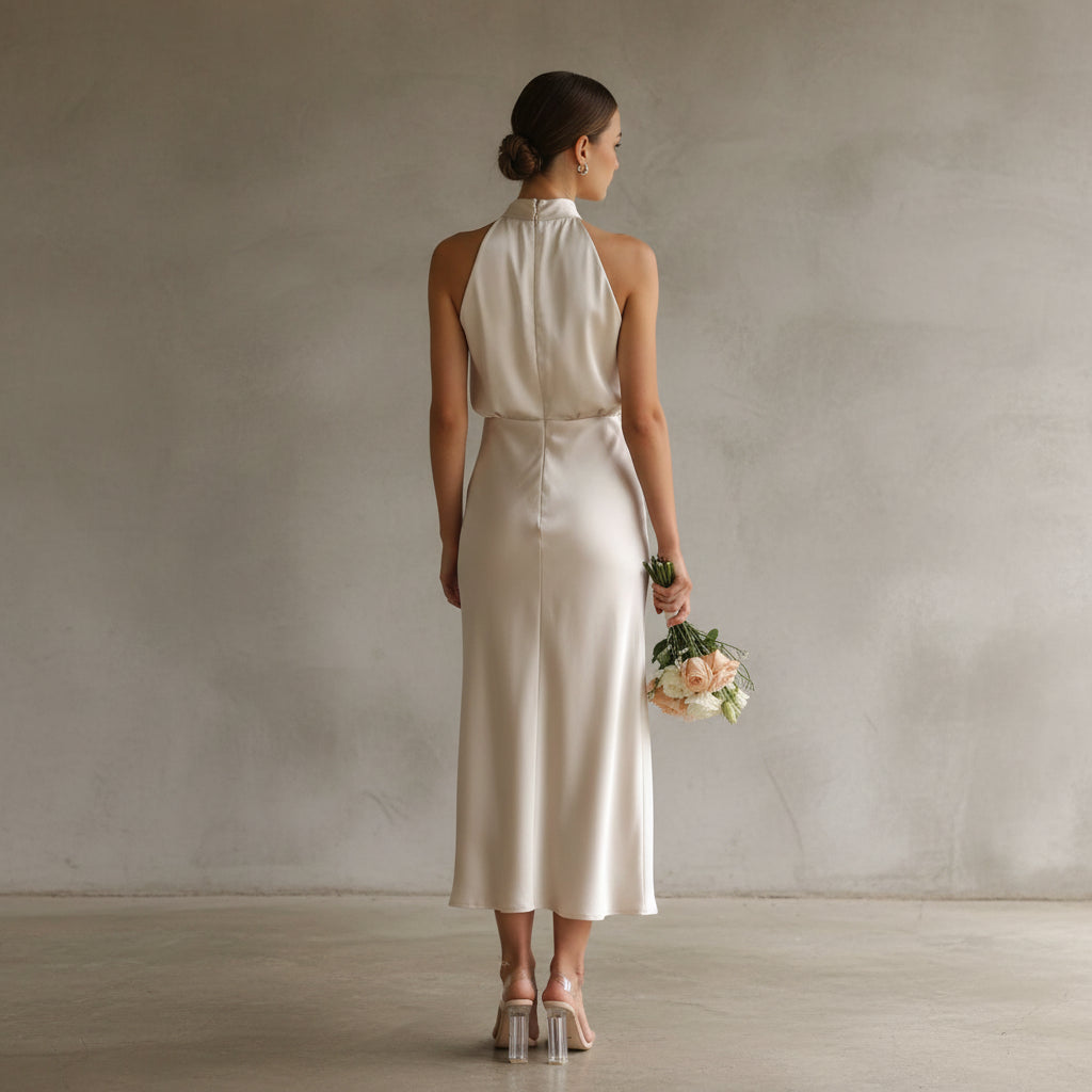 Juris - Elegante vestido largo brillante para ocasiones especiales