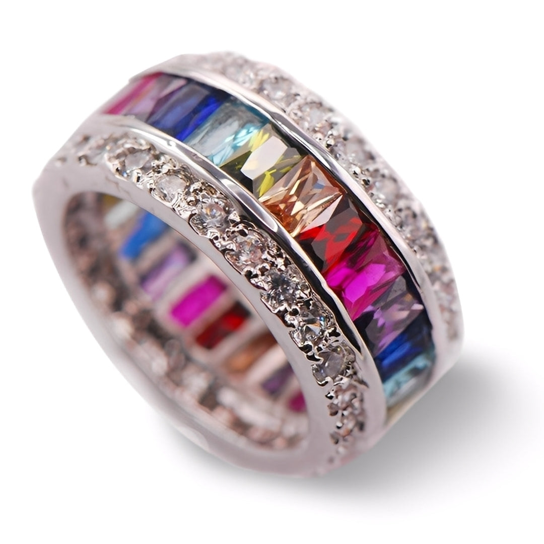 Sheena – Anillo con múltiples piedras en plata 925