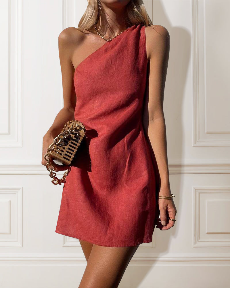 Calista - Chic mini vestido con cuello halter
