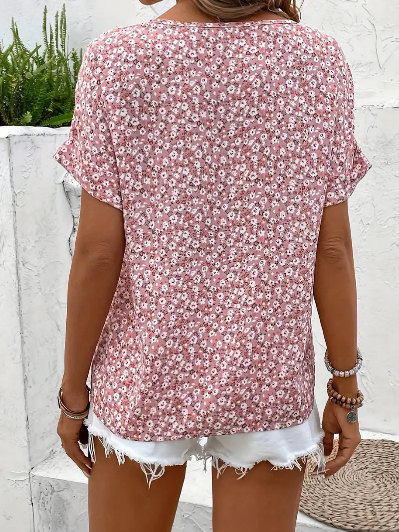 Verna – Blusa floral para mujer con botones