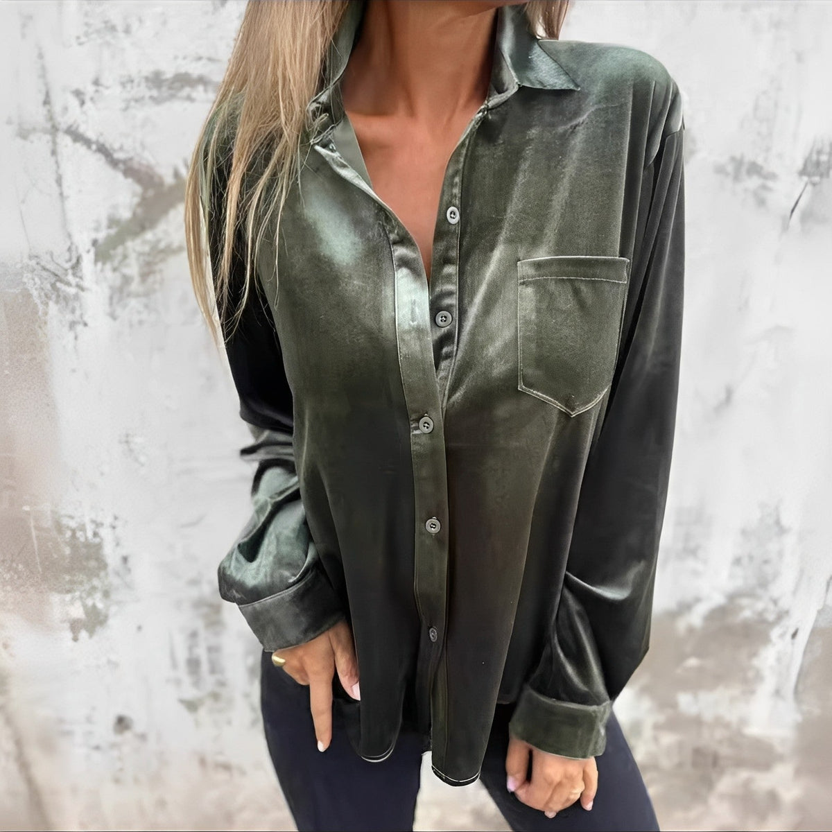 Jessie - Blusa de Manga Larga con Botones