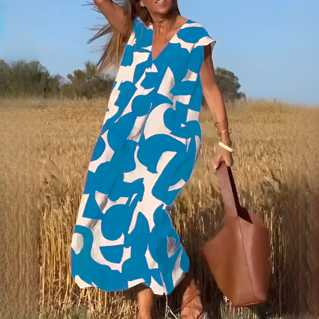 Vicky - Vestido Elegante con Corte Amplio y Escote en V