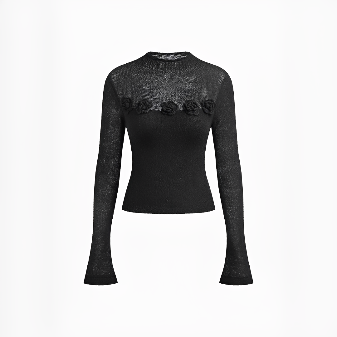 Izza - Elegante top de cuello redondo