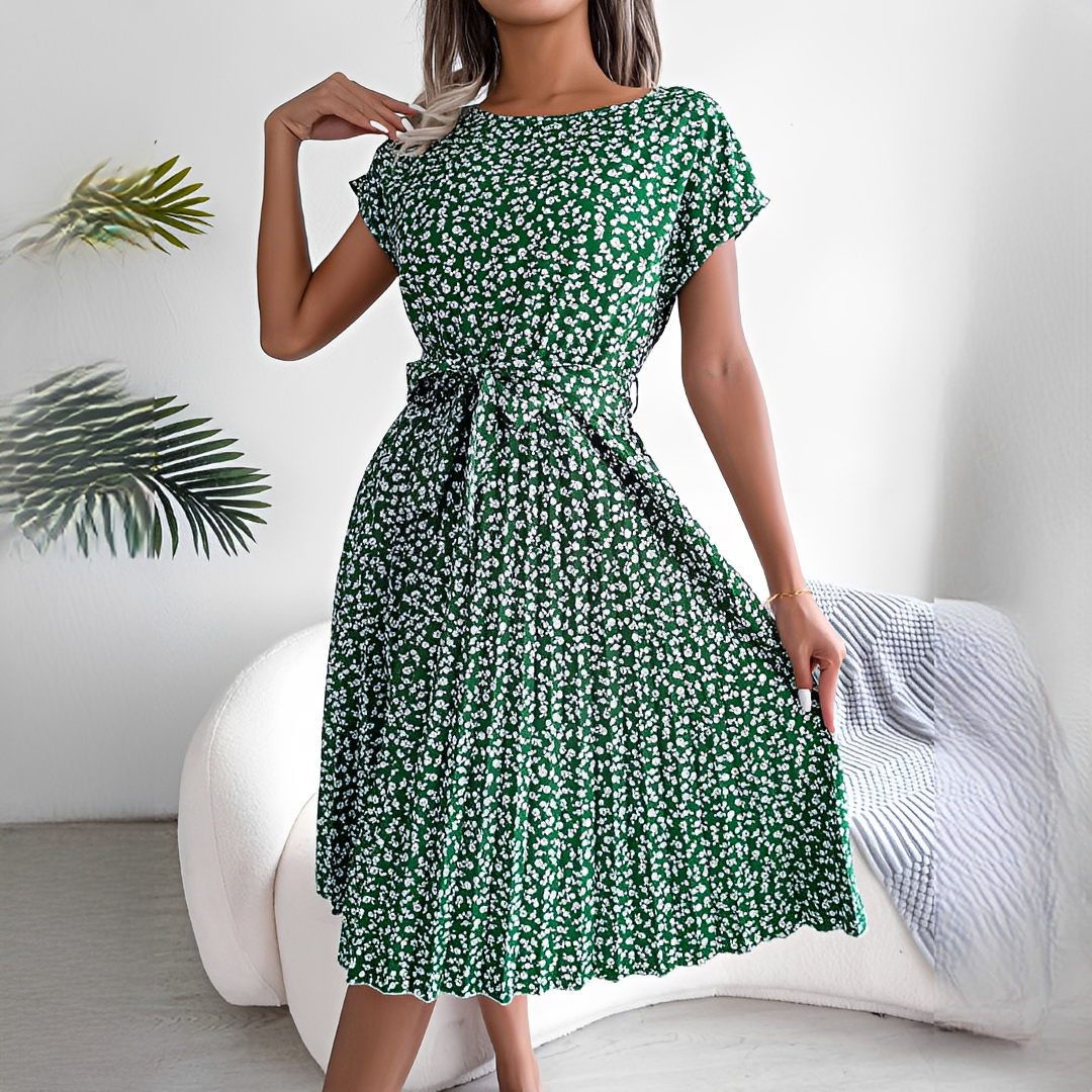 Lyka - Vestido de verano elegante de manga corta para mujer