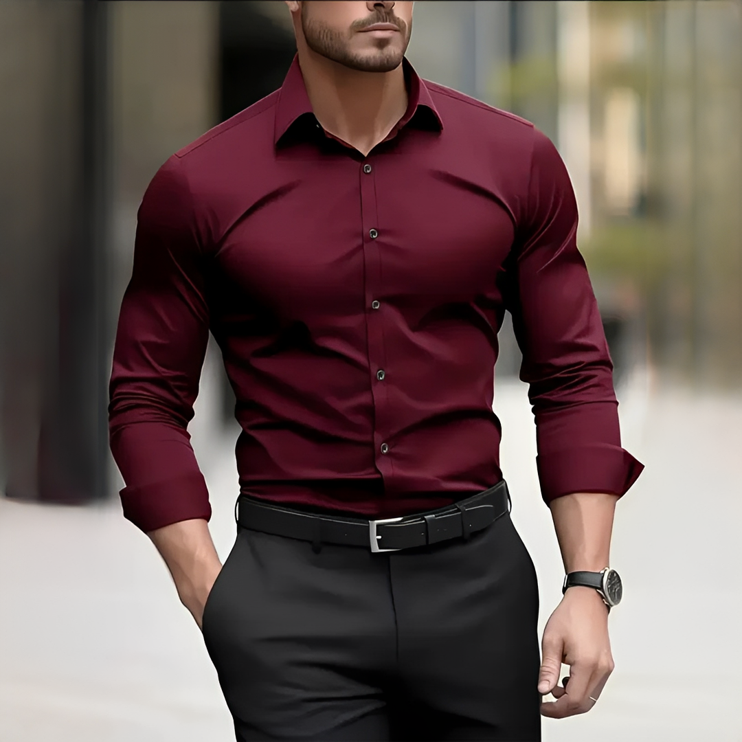 Kervan - Camisa de manga larga transpirable para hombre