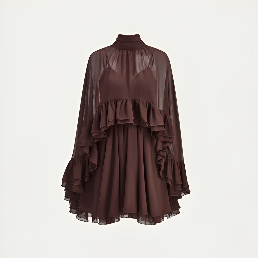 Zhuchin - Vestido con volantes a la moda