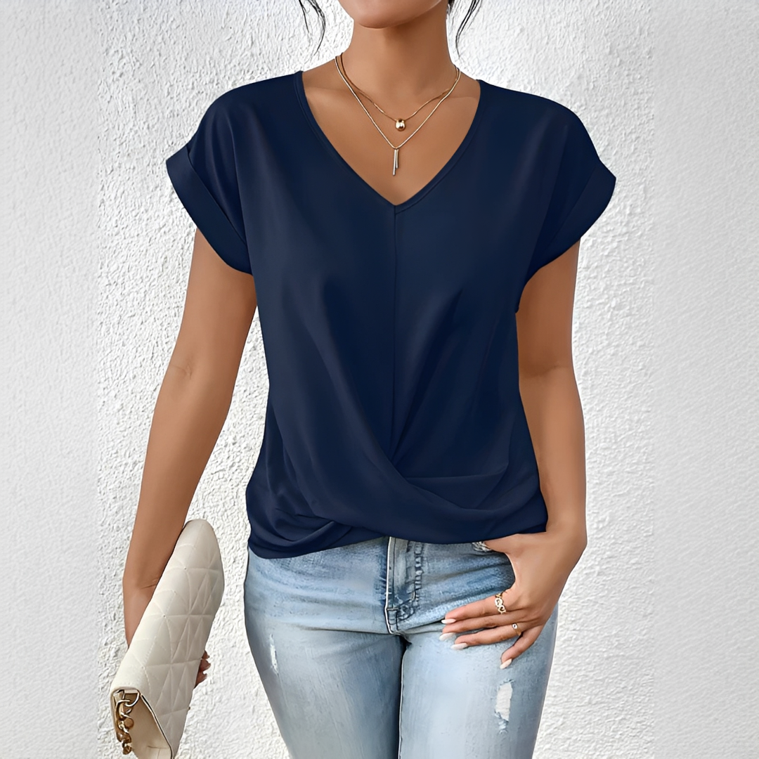 Velanie - Blusa Casual con Escote en V