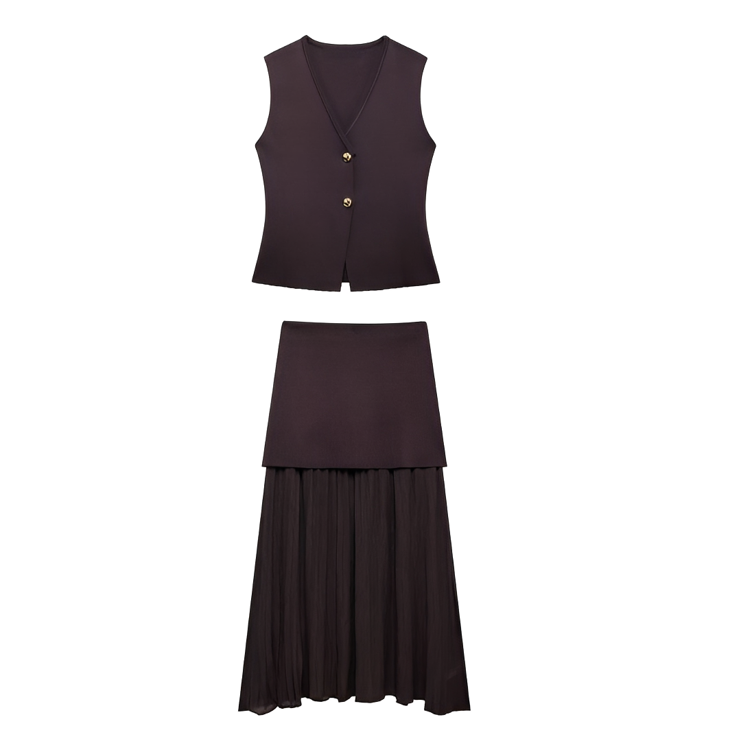 Airen - Set de Chaleco y Falda Casual
