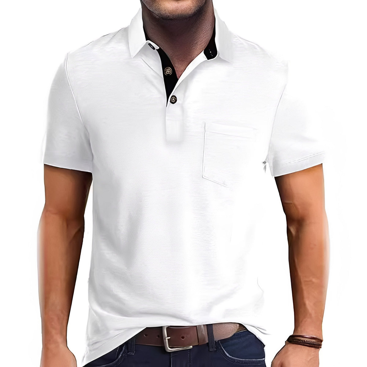 Hobbs - Camisa Polo de Manga Corta Casual