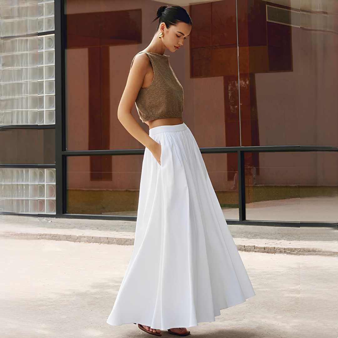 Arianne - Falda maxi plisada