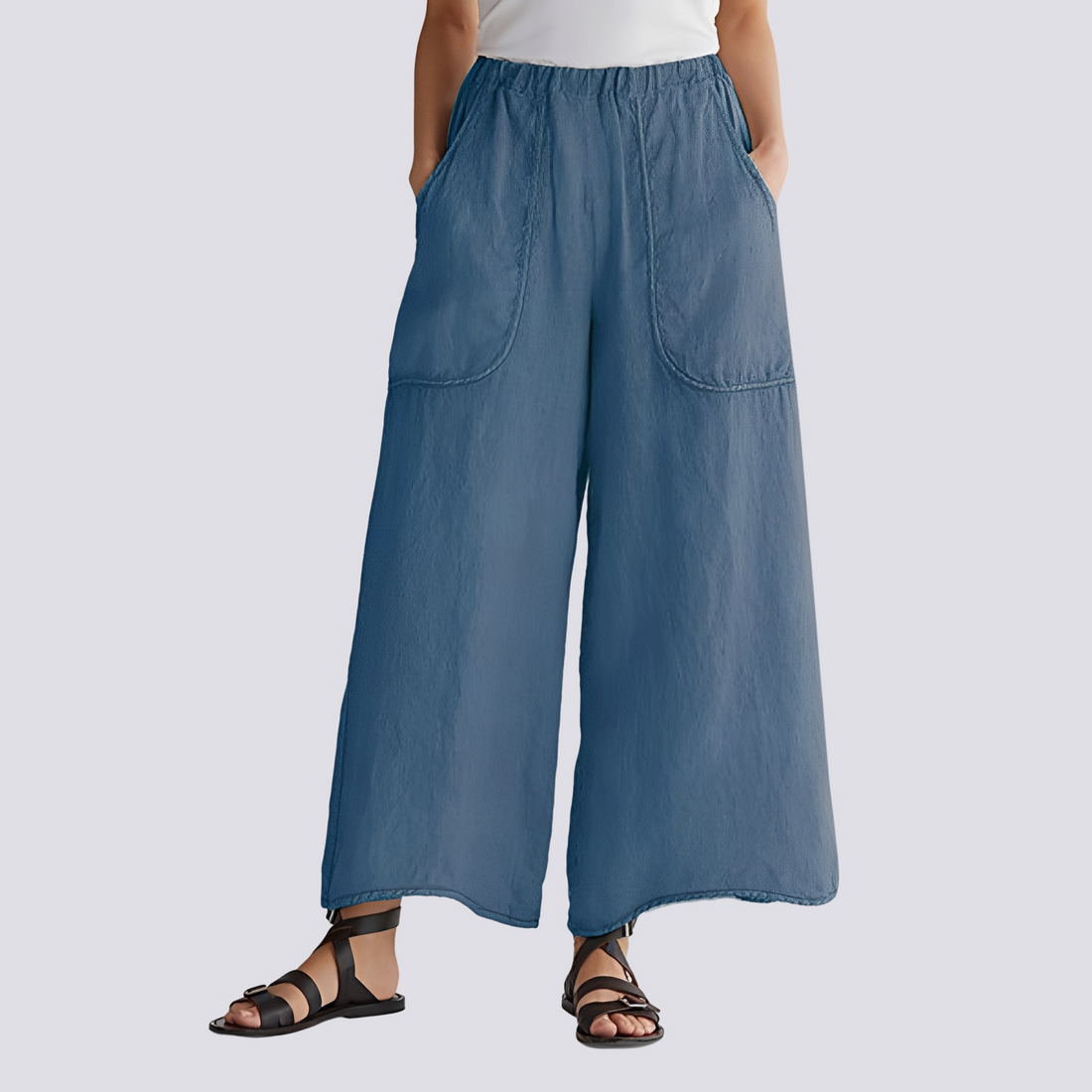Angela - Pantalones casuales de pierna ancha para damas