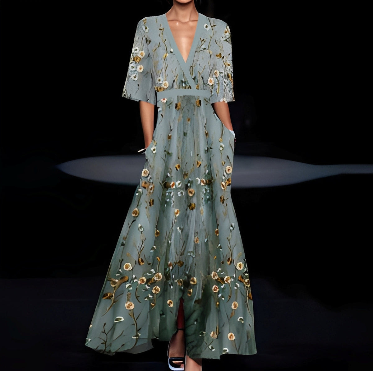 Debora - Vestido largo con estampado floral para mujeres