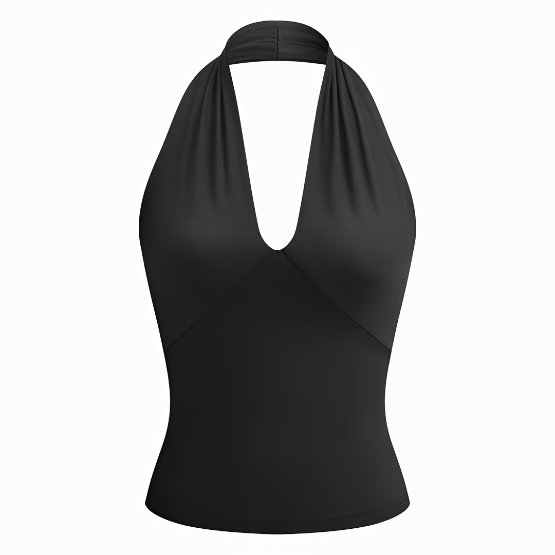 Reese - Top de Tirantes Halter sin Espalda Elegante
