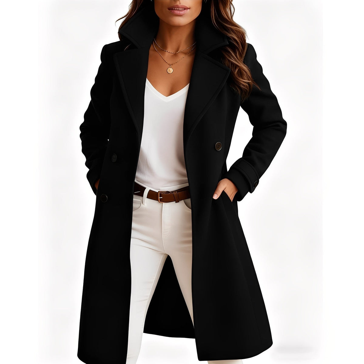 Camille - Abrigo Elegante para Mujer con Bolsillos