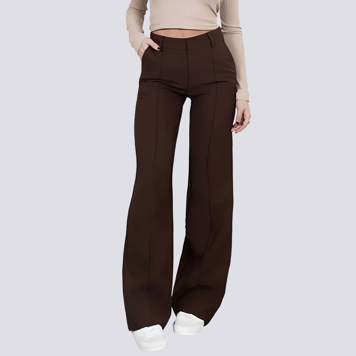 Herbie - Pantalones Casuales de Cintura Alta