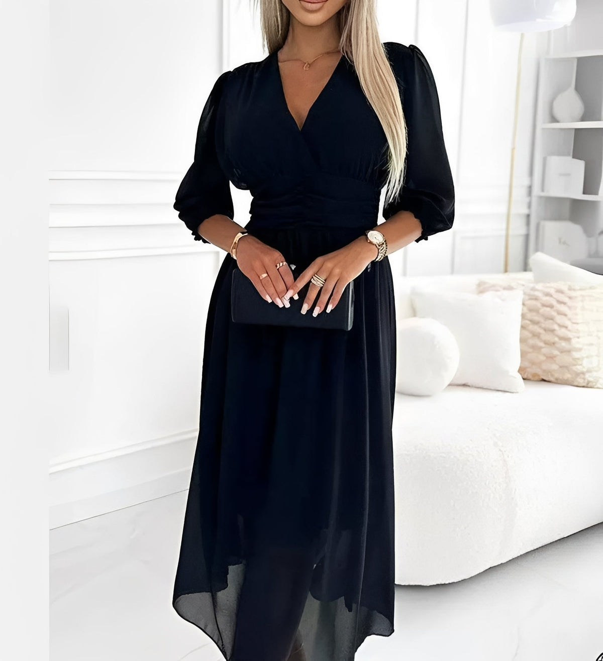 Aysha - Vestido Midi de Manga Larga
