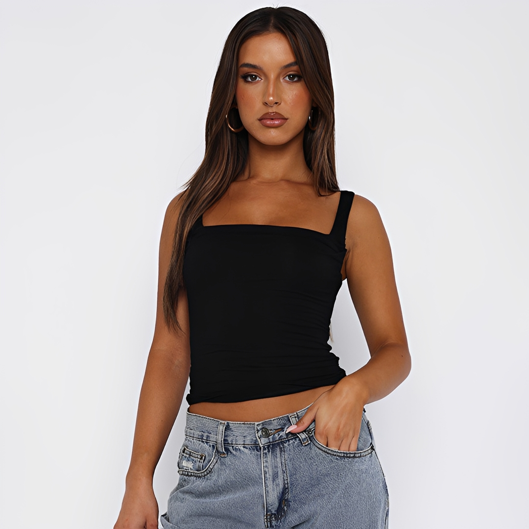 Genevieve - Top Cami Sólido y Sin Esfuerzo