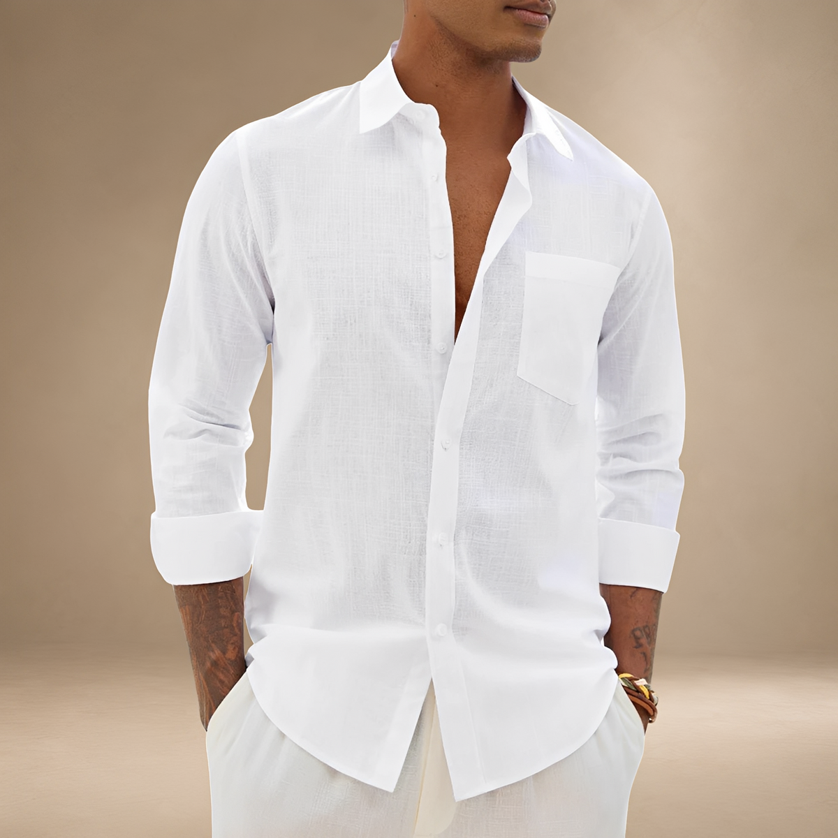 Ajay - Camisa Relajada de Manga Larga
