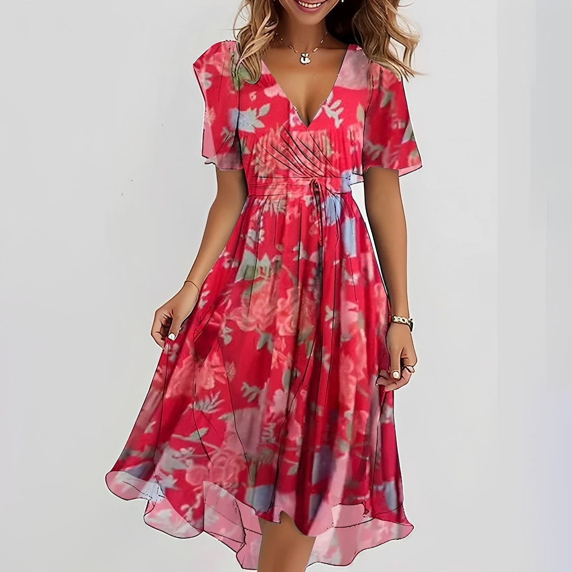 Emelia - Vestido de Chifón Floral
