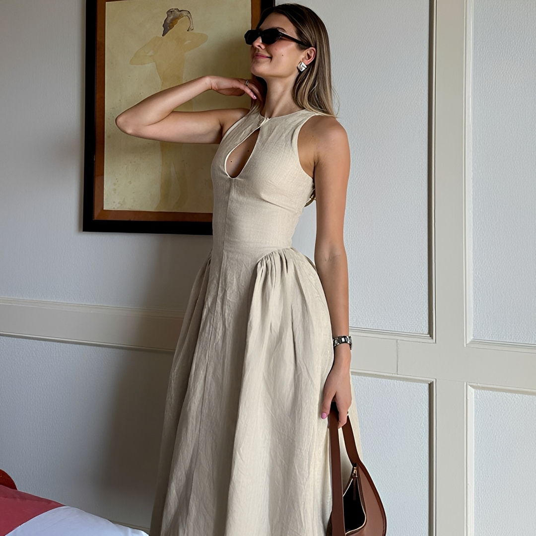 Chelou - Vestido Maxi con Pliegues