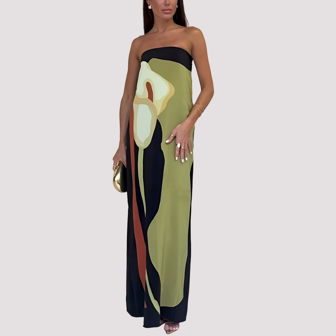 Samara - Vestido Maxi Estiloso sin Tirantes