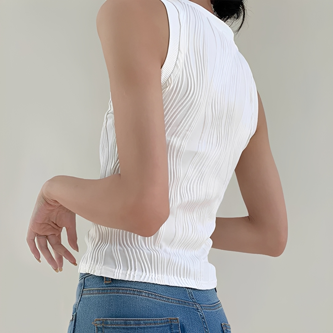 Stephanie - Blusa sin mangas elegante y moderna
