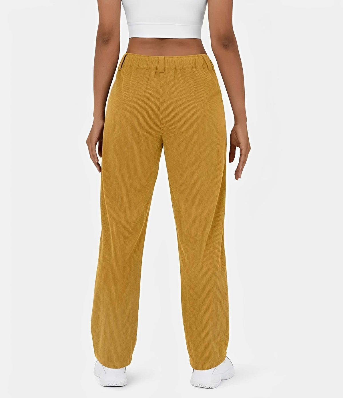 Liana - Pantalones de Pana de Cintura Alta Casuales