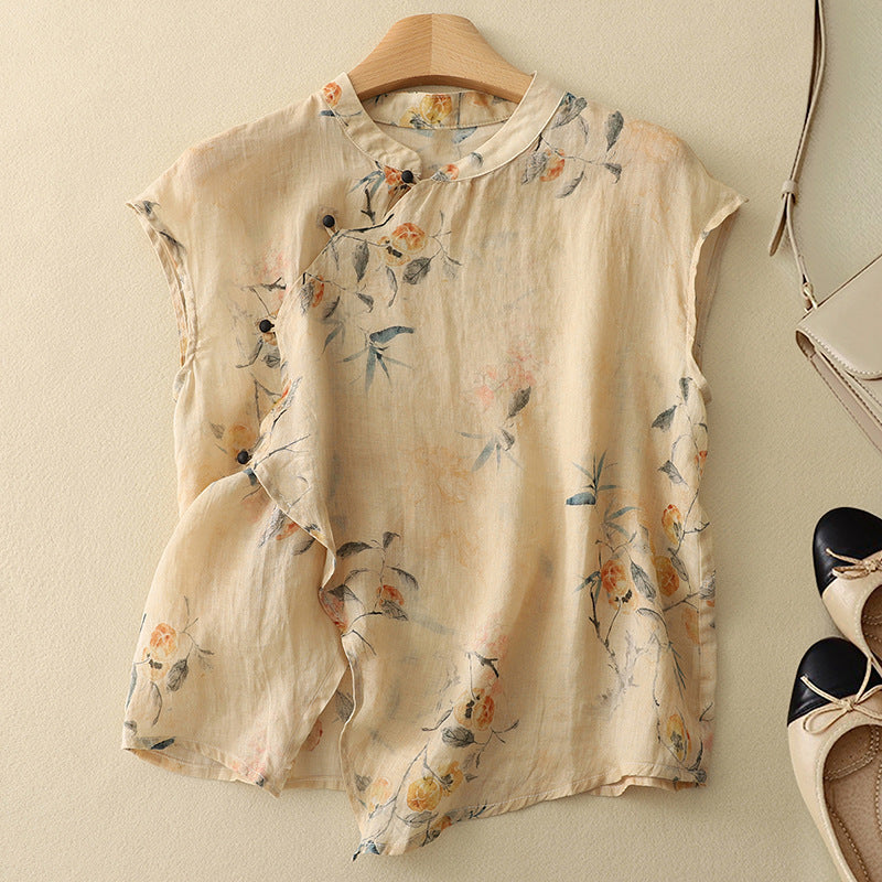 Diana - Blusa Floral sin Mangas