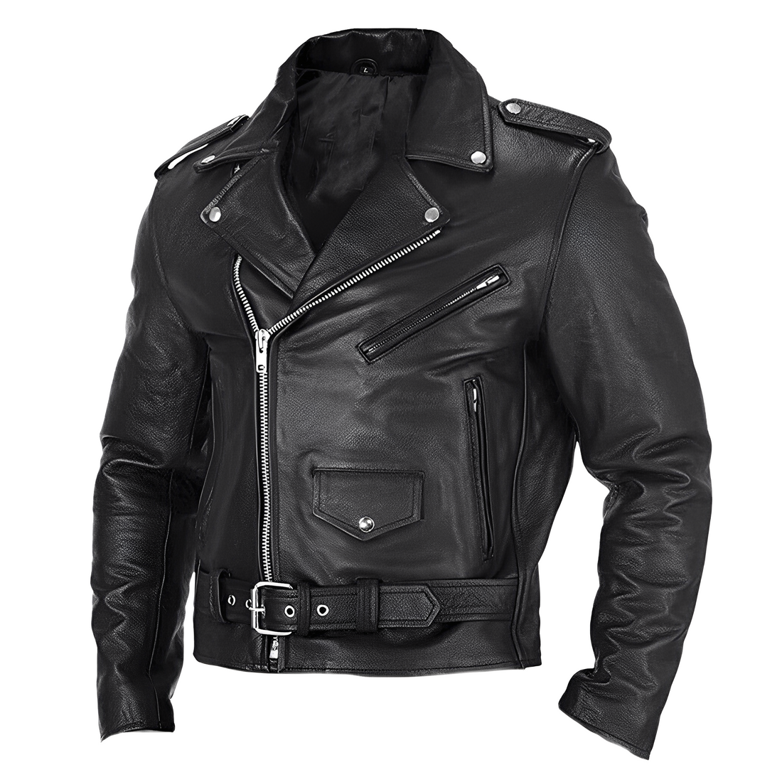 Brandon - Chaqueta de motociclista con múltiples bolsillos para hombres