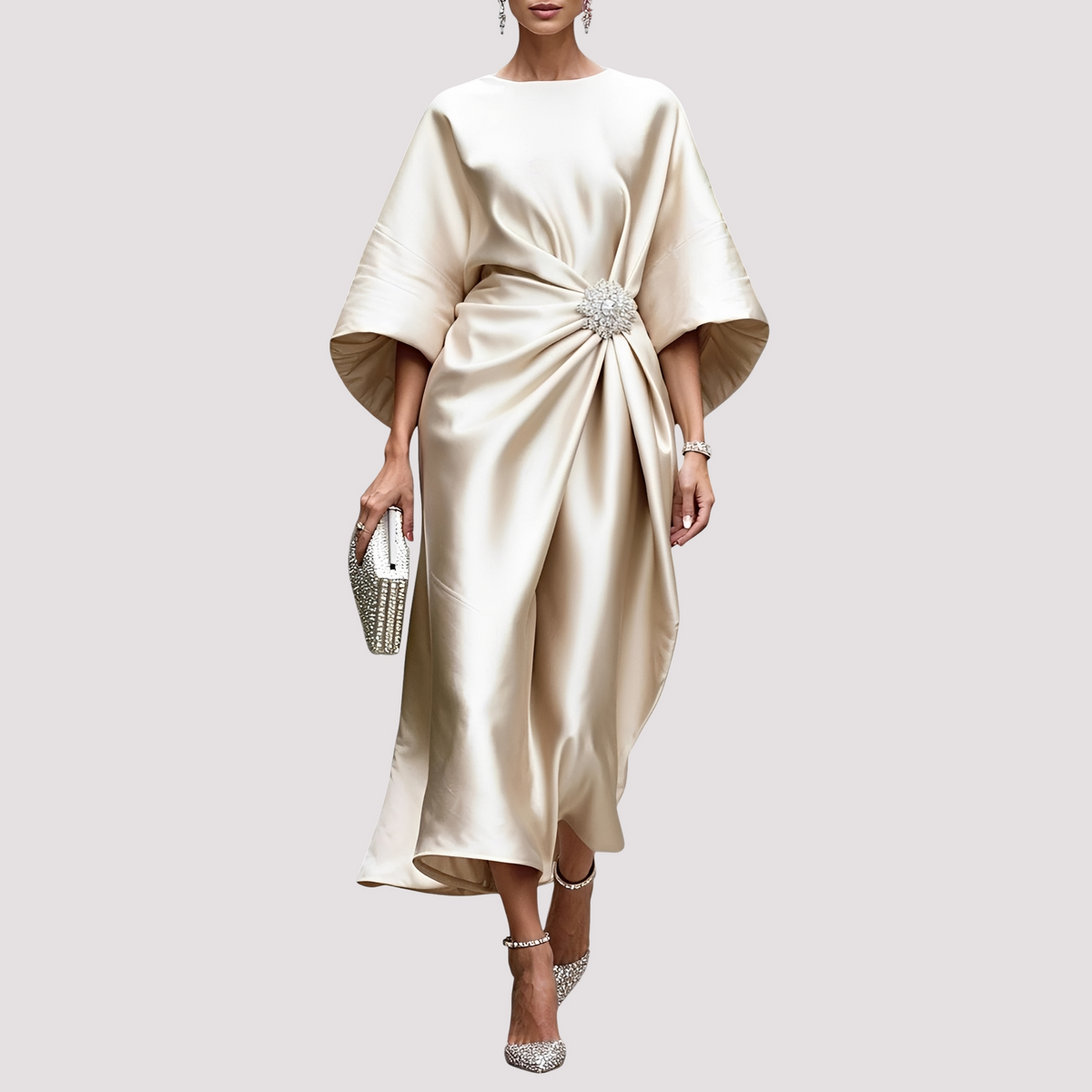 Kay - Vestido Midi Envolvente Elegante