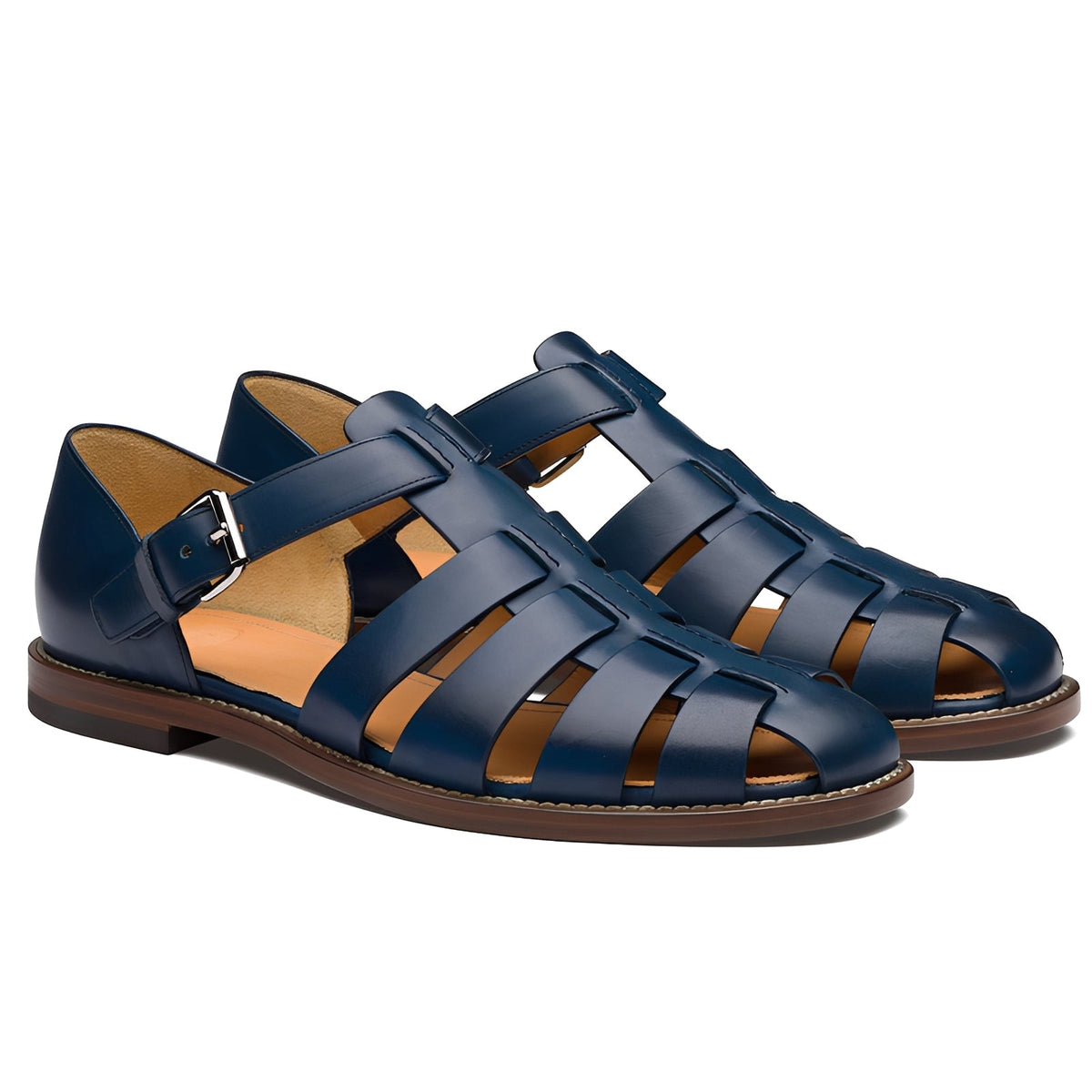 Willard - Sandalias elegantes con hebilla cosida para hombres
