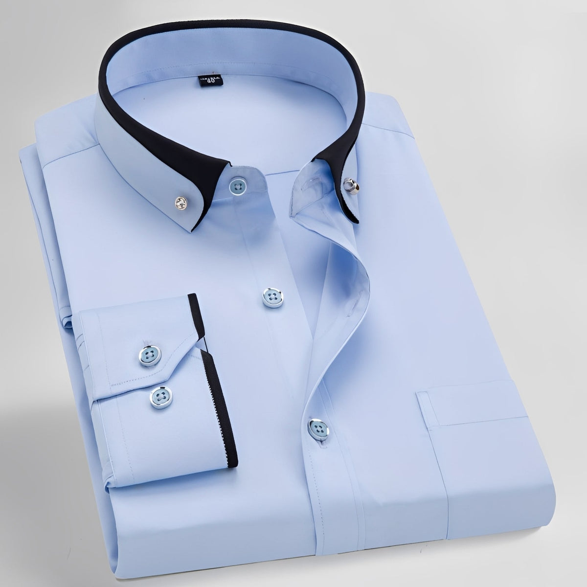 Glindel - Camisa clásica de manga larga para hombre